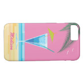 Tropische cocktail & roze Sky iPhone 7 Hoesje (Achterkant (Horizontaal))