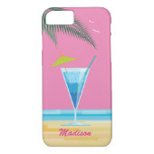 Tropische cocktail & roze Sky iPhone 7 Hoesje (Achterkant)
