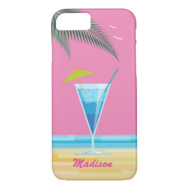 Tropische cocktail & roze Sky iPhone 7 Hoesje