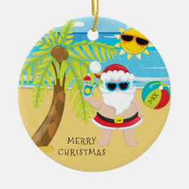Tropische cocktail Santa Hawaiian Kerstmis Keramisch Ornament