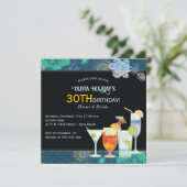 Tropische cocktails 30e verjaardagsfeest kaart (Staand voorkant)