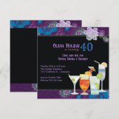 Tropische cocktails 40e verjaardagsfeest kaart (Voorkant / Achterkant)