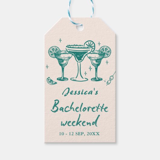 Tropische cocktails Bachelorette Cadeaulabel (Voorkant)