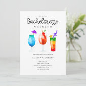 Tropische cocktails Bachelorette Kaart (Staand voorkant)