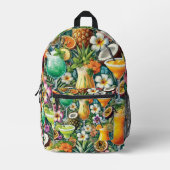 Tropische cocktails en bloemen ontwerpen bedrukte rugzak (Voorkant)