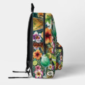 Tropische cocktails en bloemen ontwerpen bedrukte rugzak (Links)