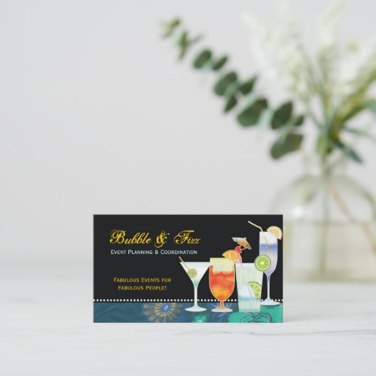 Tropische cocktails Event Planner Visitekaartje (Staand voorkant)