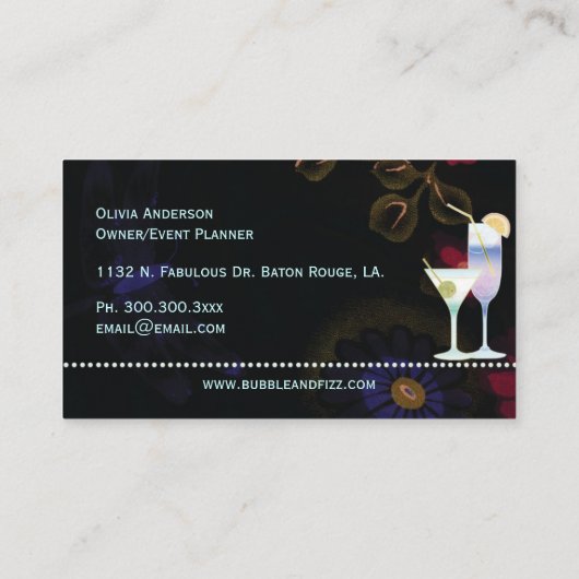Tropische cocktails Event Planner Visitekaartje (Achterkant)