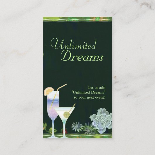 Tropische cocktails Event Planner Visitekaartje (Voorkant)
