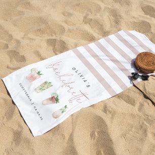 Tropische cocktails gepersonaliseerde Bachelorette Strandlaken
