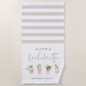 Tropische Cocktails Persoonlijk Afscheidingsfeest  Strandlaken (Voorkant)