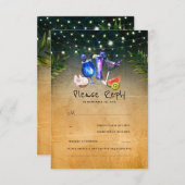 Tropische Cocktails Strand Bruiloft RSVP (Voorkant / Achterkant)