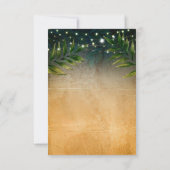 Tropische Cocktails Strand Bruiloft RSVP Kaartje (Achterkant)