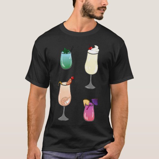 Tropische cocktails t-shirt (Voorkant)