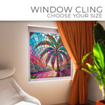 Tropische Coco-palm Glas-in-lood kunst