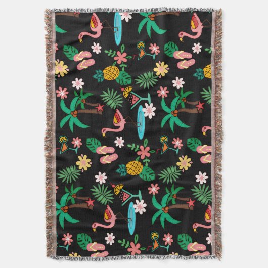 Tropische collage 🍍🌴🦩 deken (Voorkant Verticaal)
