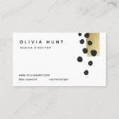 Tropische collage en gouden metalen look visitekaartje (Achterkant)