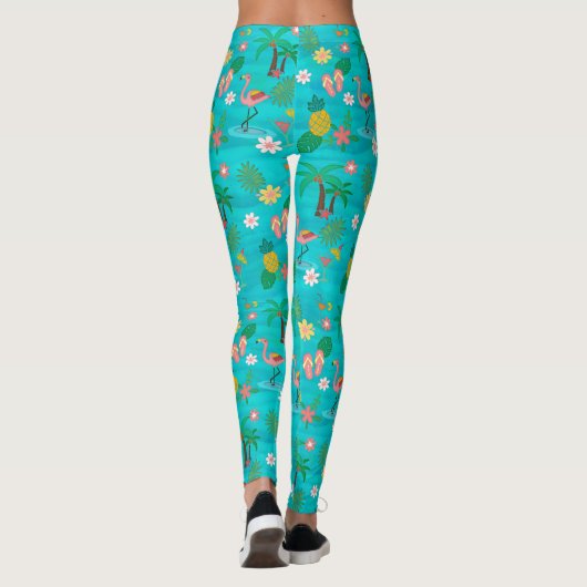 Tropische collage 🍍🌴🦩 leggings (Achterkant)