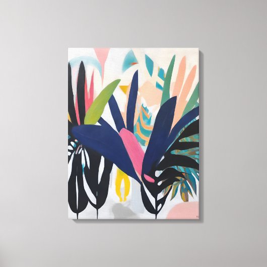 Tropische compositie - gewikkeld canvas print (Voorkant)