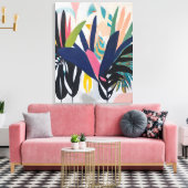 Tropische compositie - gewikkeld canvas print (Insitu (Woonkamer))