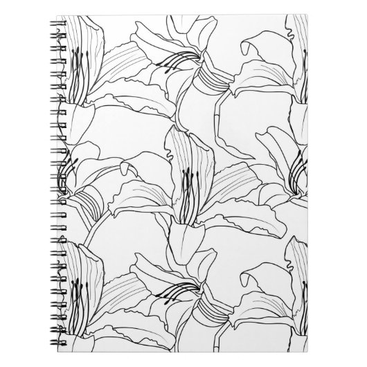 Tropische contouren Floral notebook Notitieboek (Voorkant)