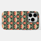 Tropische Coral Green Protea Patroon iPhone Case (Achterkant (horizontaal))