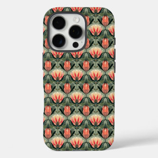 Tropische Coral Green Protea Patroon iPhone Case 16 Pro Hoesje