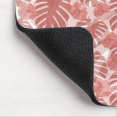 Tropische Coral Monstera Palm Leaves Patroon Muismat (Hoek)