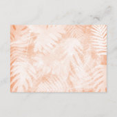 Tropische Coral Pink Plumeria RSVP Enclosure Kaart (Achterkant)