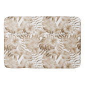 Tropische Cream Bloemenbladeren Badmat (Voorkant)