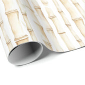 Tropische Crème Bamboe Cadeaupapier (Rol Hoek)