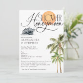 Tropische Cruise Honeymoon Fund Couples Douche Kaart (Staand voorkant)