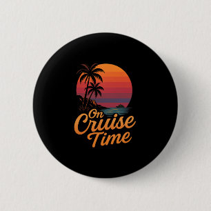 Tropische cruise op vakantie met palmboom ronde button 5,7 cm