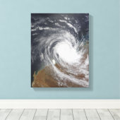 Tropische Cyclone Billy over Australië 2 Canvas Afdruk (Insitu (Houten vloer))