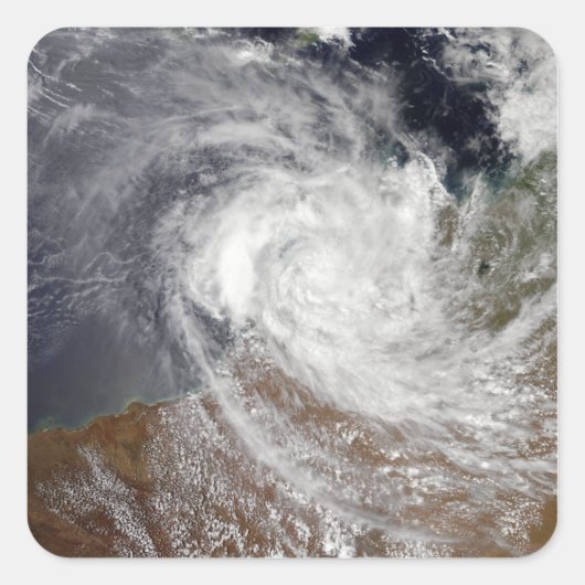 Tropische Cyclone Billy over Australië Vierkante Sticker (Voorkant)