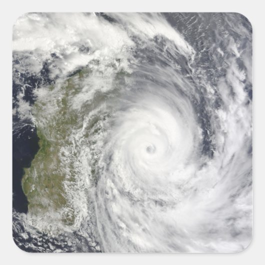 Tropische Cyclone Gael van Madagascar 2 Vierkante Sticker (Voorkant)