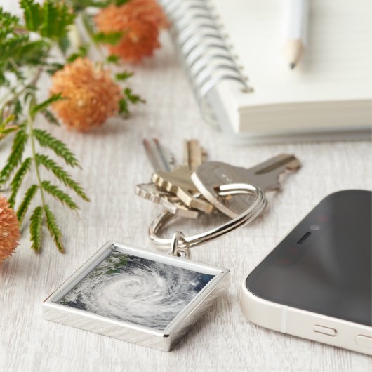 Tropische Cyclone Gamede van Madagascar Sleutelhanger (Zijkant)