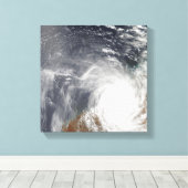 Tropische Cyclone Laurence over Western-Australisc Canvas Afdruk (Insitu (Houten vloer))