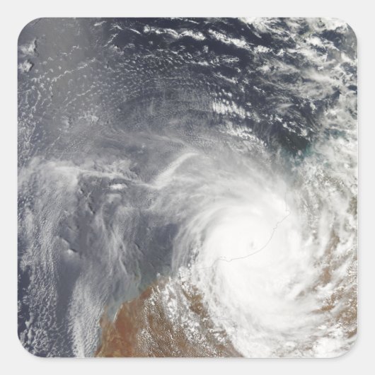 Tropische Cyclone Laurence over Western-Australisc Vierkante Sticker (Voorkant)