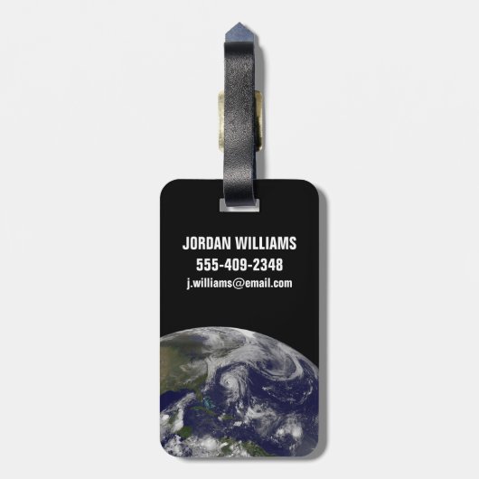 Tropische cyclonen Katia, Lee, Maria en Nate. Bagagelabel (Achterkant verticaal)