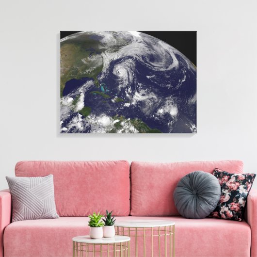 Tropische cyclonen Katia, Lee, Maria en Nate. Canvas Afdruk (Insitu (Woonkamer))