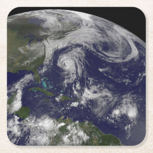 Tropische cyclonen Katia, Lee, Maria en Nate. Kartonnen Onderzetters