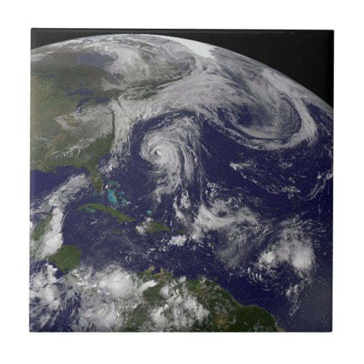 Tropische cyclonen Katia, Lee, Maria en Nate. Tegeltje (Voorkant)