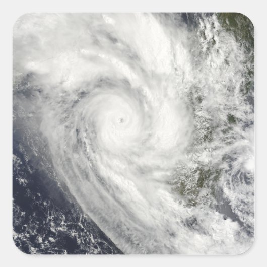 Tropische cycloon Fanele over Madagascar Vierkante Sticker (Voorkant)