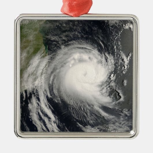 Tropische cycloon Favio nadert Mozambique Metalen Ornament (Voorkant)