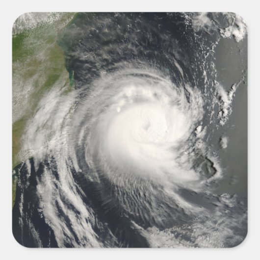 Tropische cycloon Favio nadert Mozambique Vierkante Sticker (Voorkant)