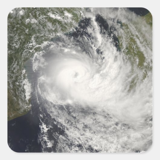 Tropische cycloon Jokwe in het Mozambikaanse kanaa Vierkante Sticker (Voorkant)