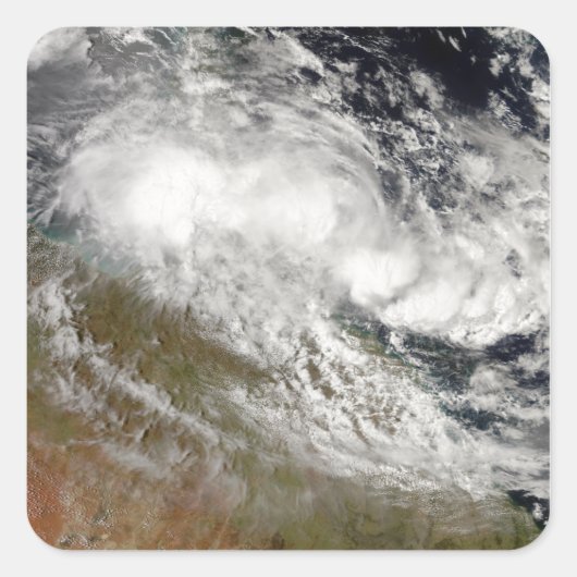Tropische cycloon Olga over noordoostelijk Austral Vierkante Sticker (Voorkant)