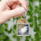 Tropische cycloon Phet in het Arabische Zee Sleutelhanger (Hand)