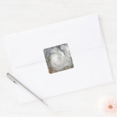 Tropische cycloon Yasi over Australië 2 Vierkante Sticker (Envelop)